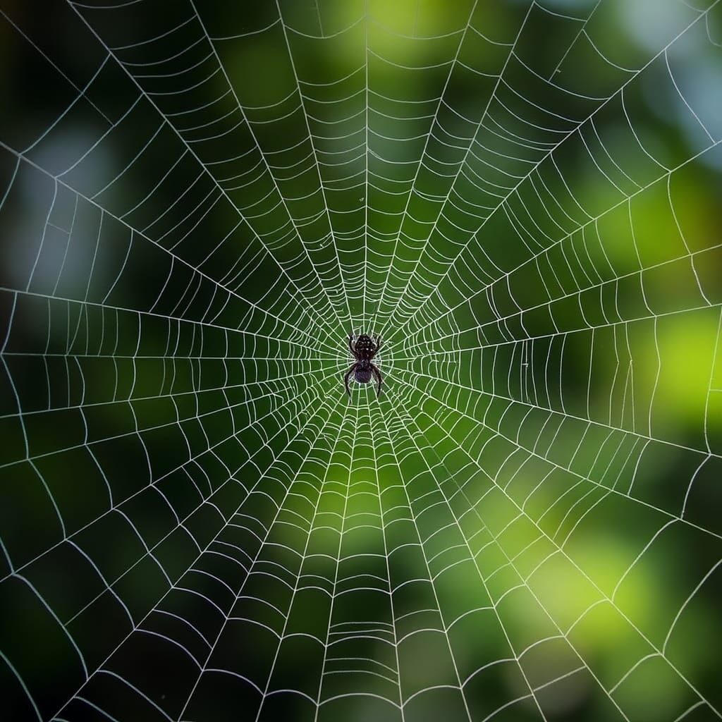 Abstract Spiderweb Design with Optical Illusions