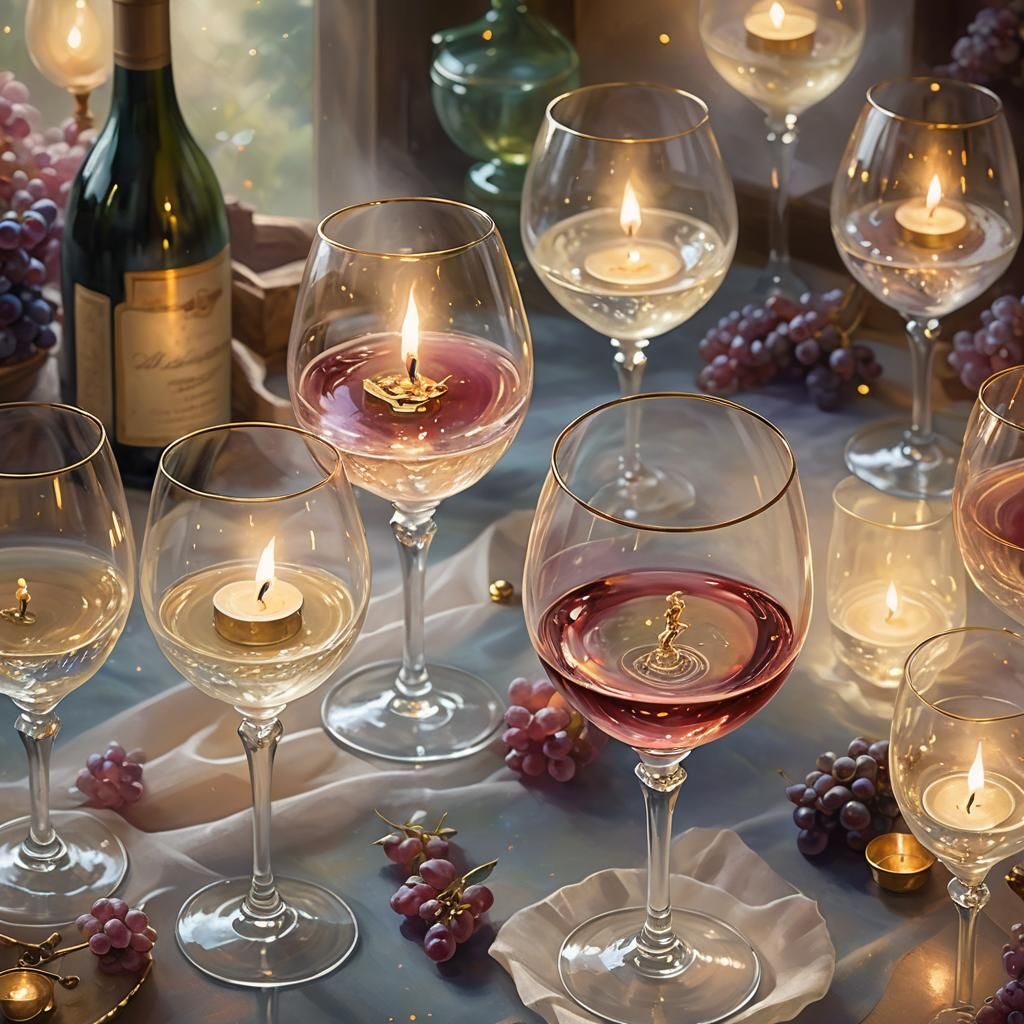 Ethereal Wine Glass in Golden Light