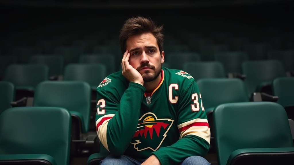 Lonely Minnesota Wild Fan in Empty Arena
