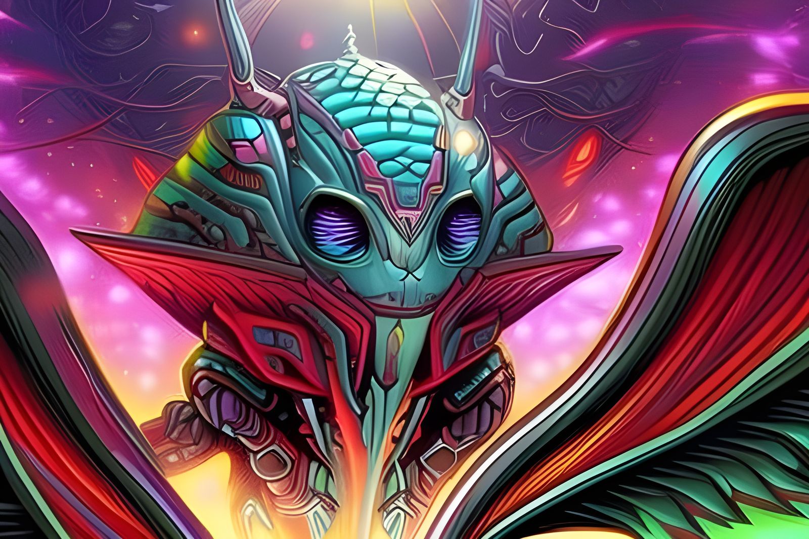 Cute Insect Alien in Comic Book Art
