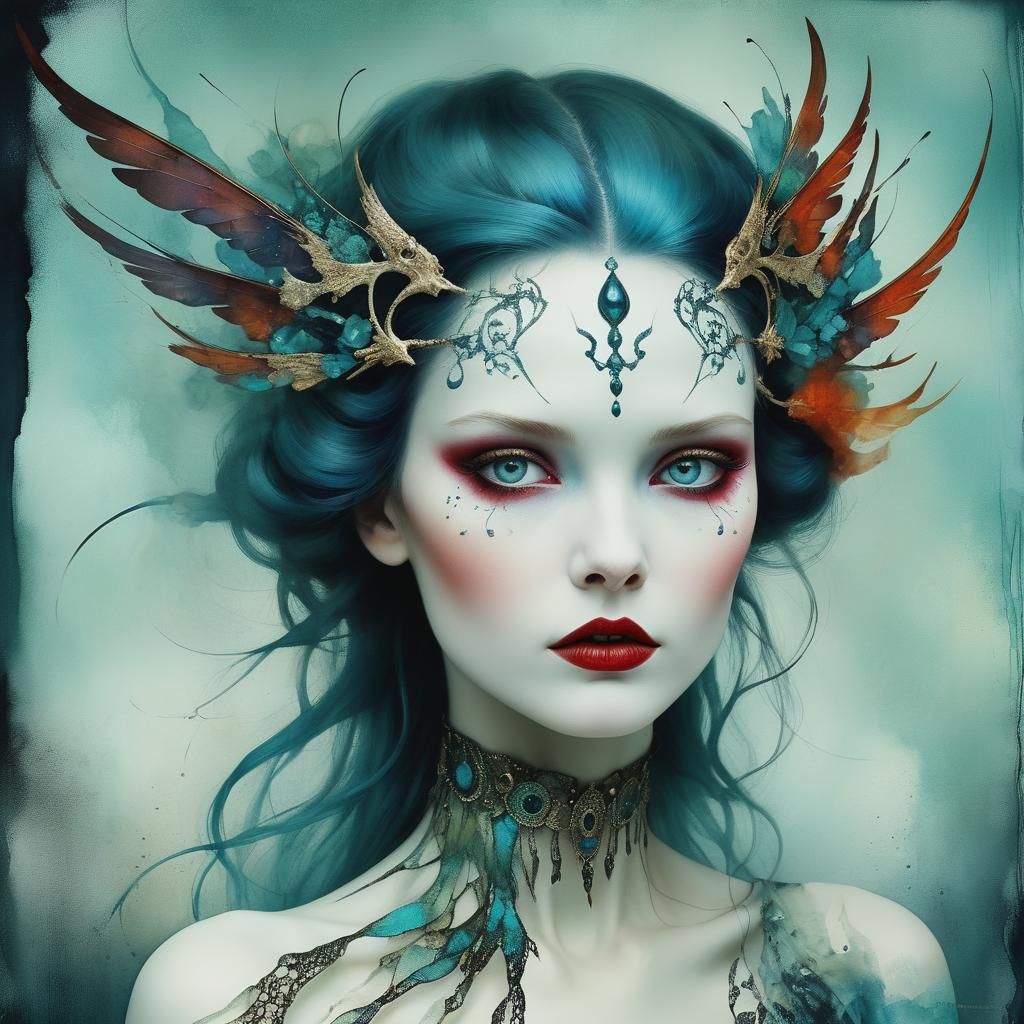 Fierce Niflheim Banshee in Digital Surrealist Style