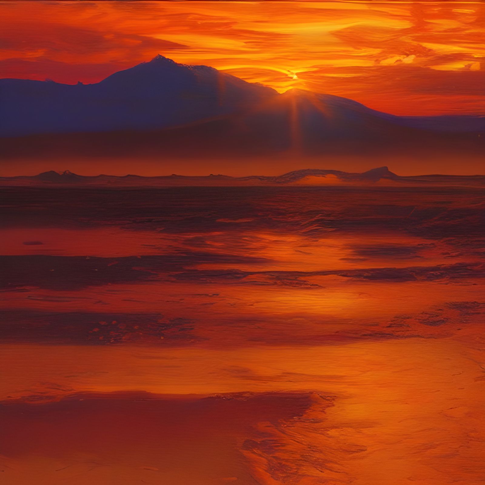 Infernal Sunset: Oil Painting Hellscape