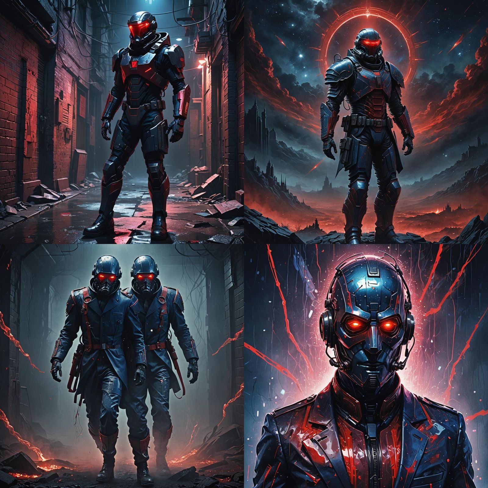 Futuristic KGB Agent in Dark Gothic Style