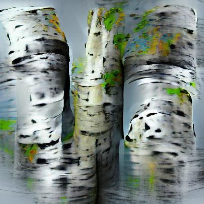 Black and White Birch Tree Acrylic Painting