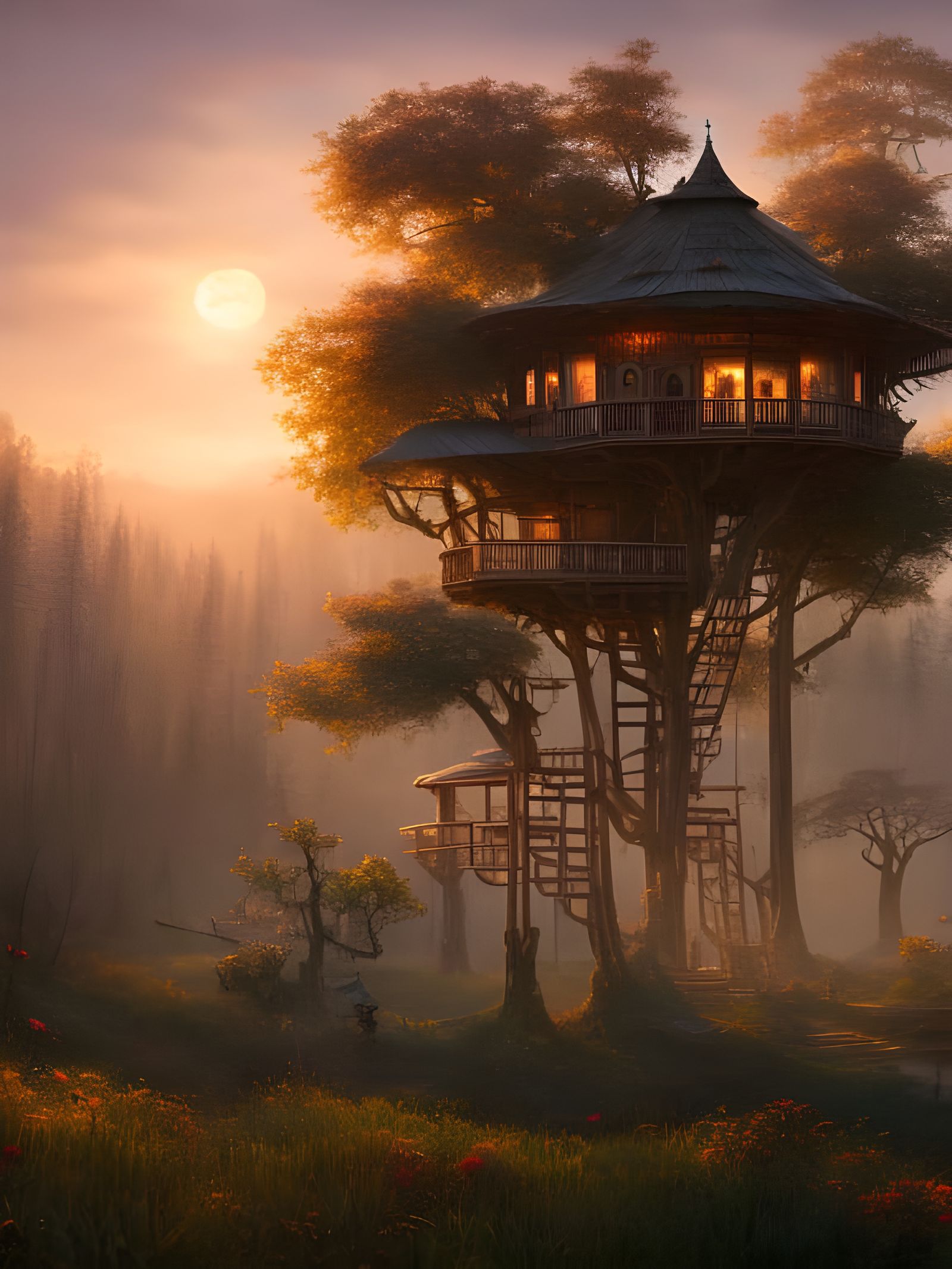 Bohemian earthy treehouse