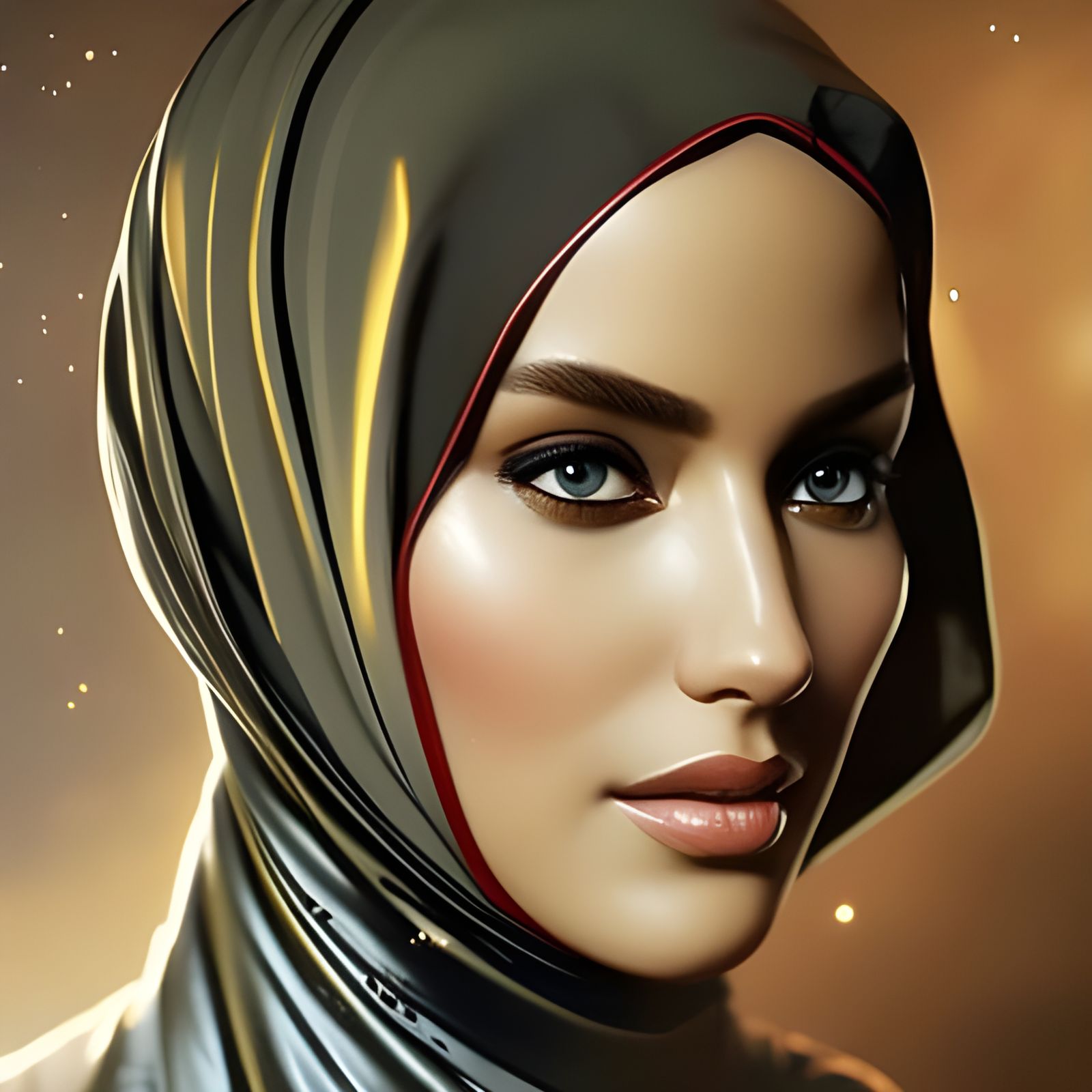 Beautiful Hijabi Portrait in Volumetric Lighting