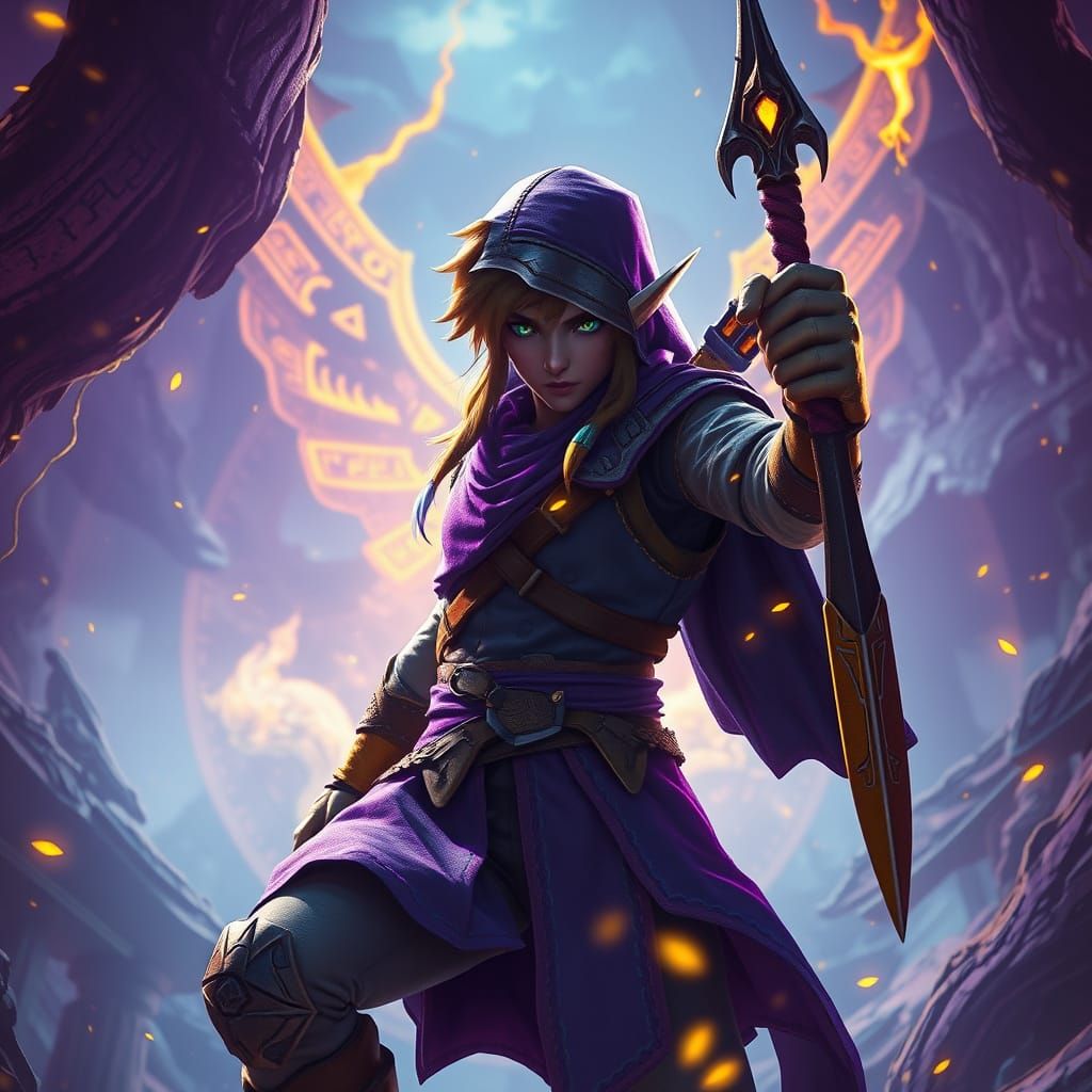 Dark Fantasy Hero in Mystical Realm