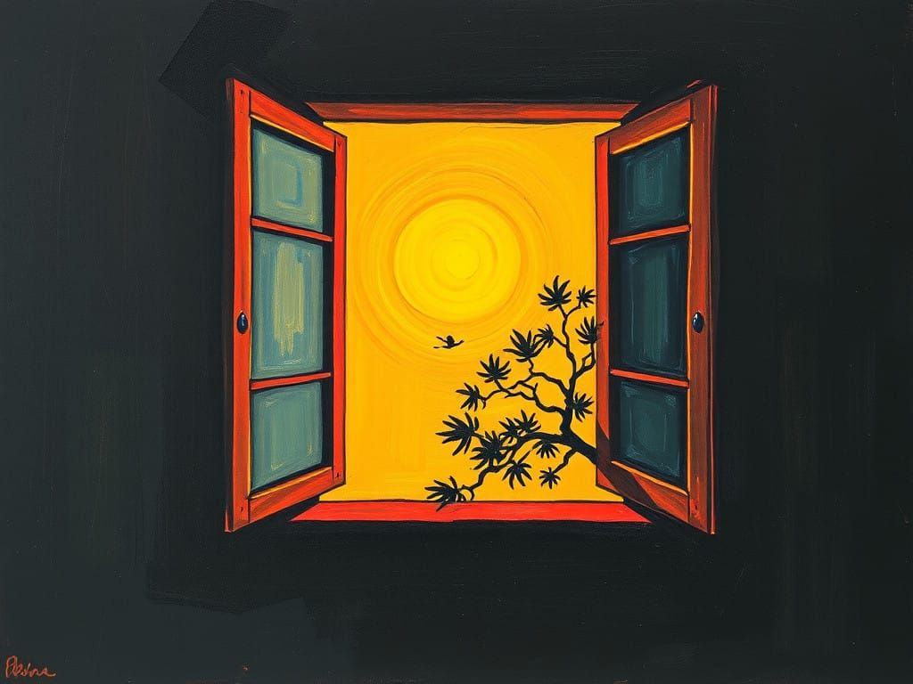 Vibrant Colors Dance in the Window's Refuge