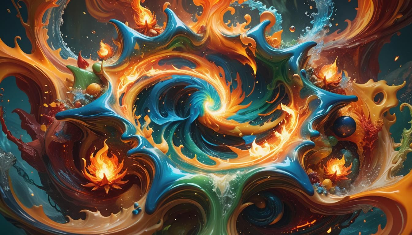 Elemental Star Vortex in a Fantastical Style