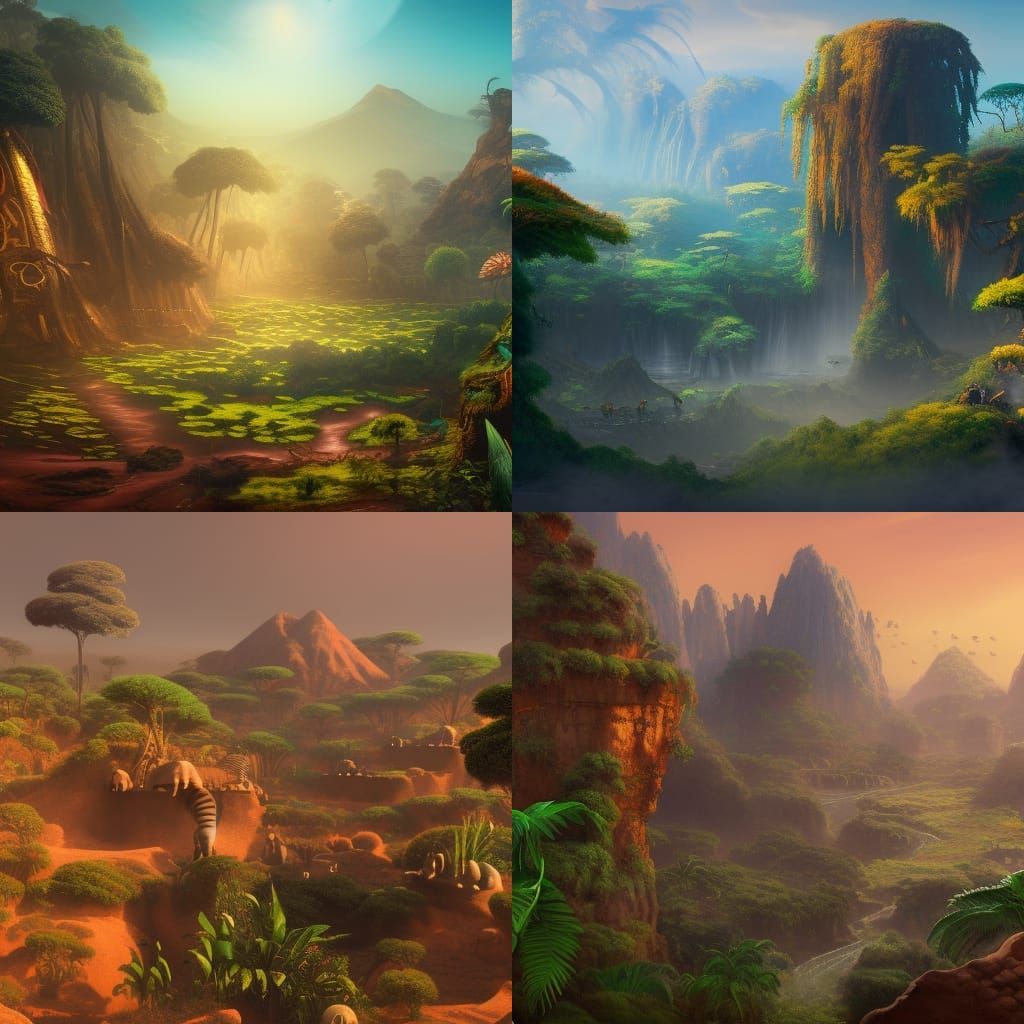 Fantastical Africa Concept Art in Deep Color
