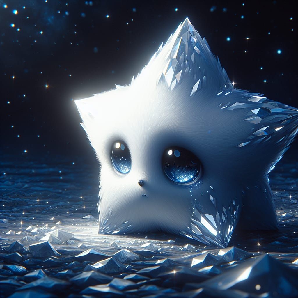 Sad White Star Gazing at Night Sky