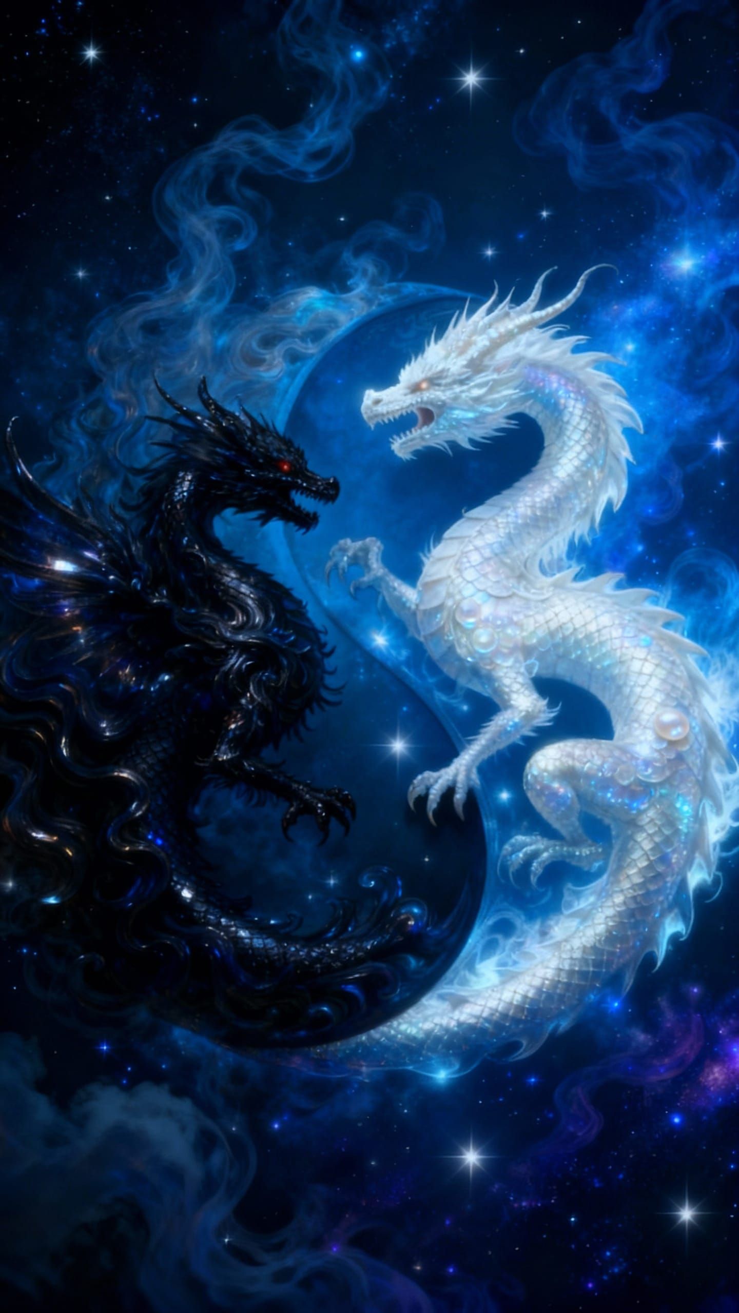 Yin Yang Dragons Digital Painting