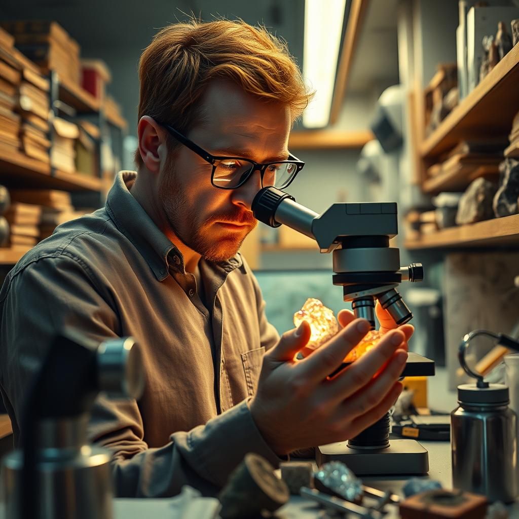 Italian Geologist Observes Iridescent Crystals Under Microsc...