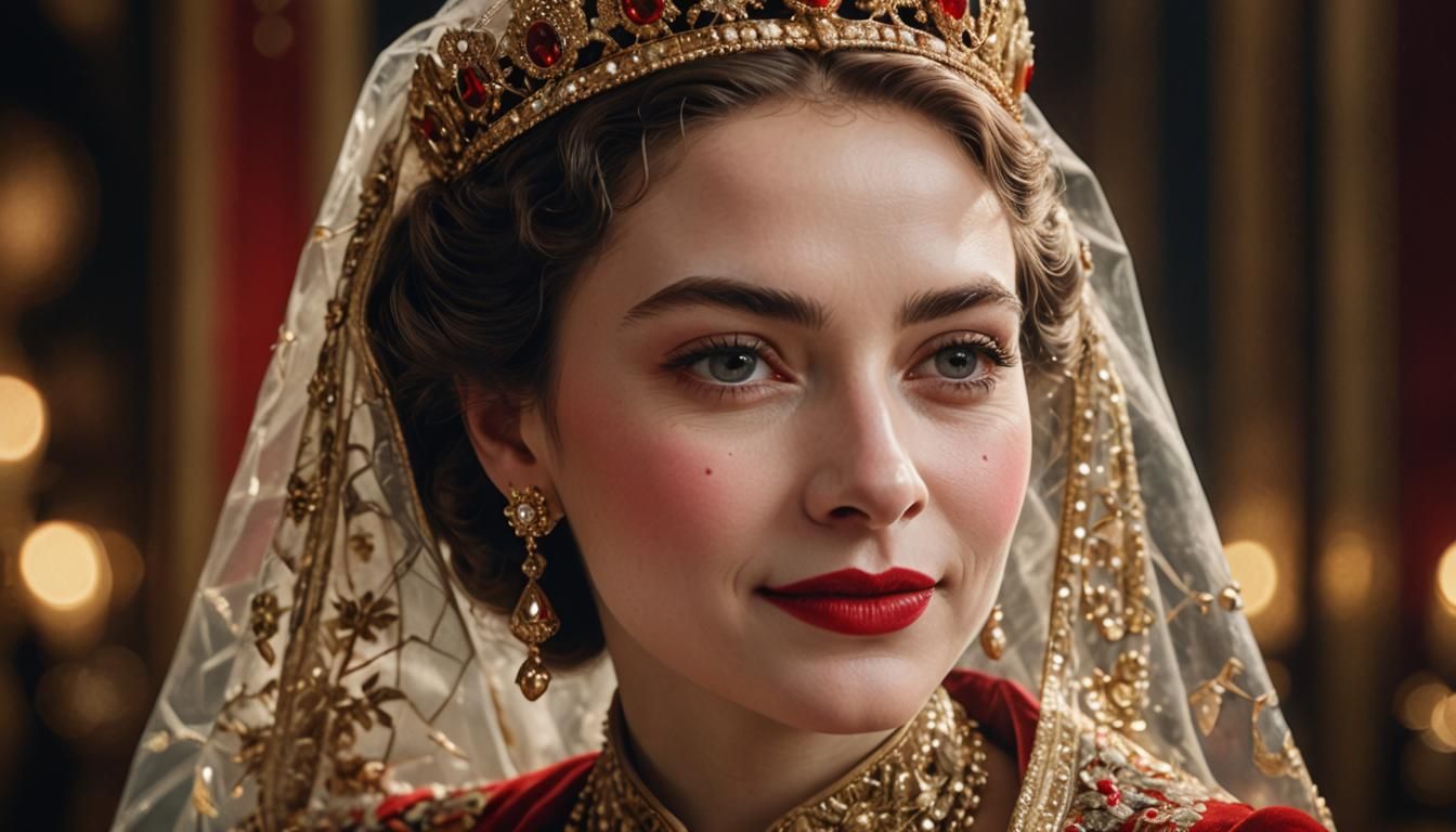 Beautiful Queen with Transparent Skin: Digital Portrait