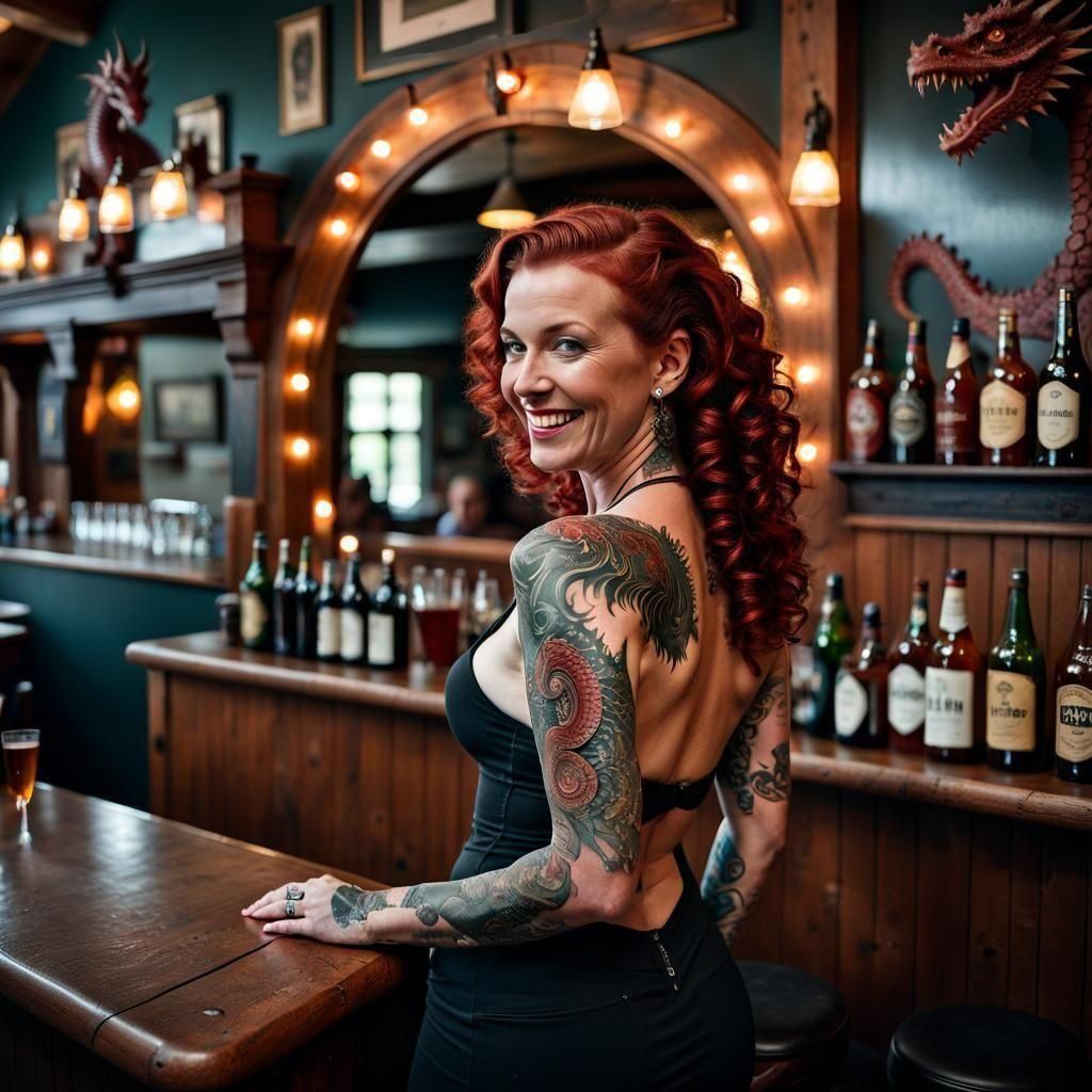 Queen of the Pub, Smiles, and Tattoos👩‍🎤👨🏼‍🎨🌻💜🍻