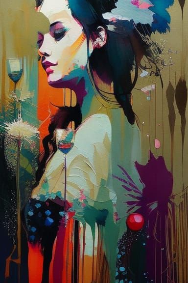 Delicious Tropical Beverage Portrait, Detailed Matte Paintin...