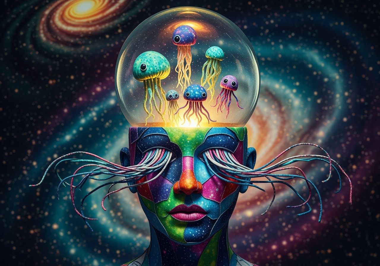 Upcycled, Hand-Me-Down, Assemblage Fabric of the Universe Li...