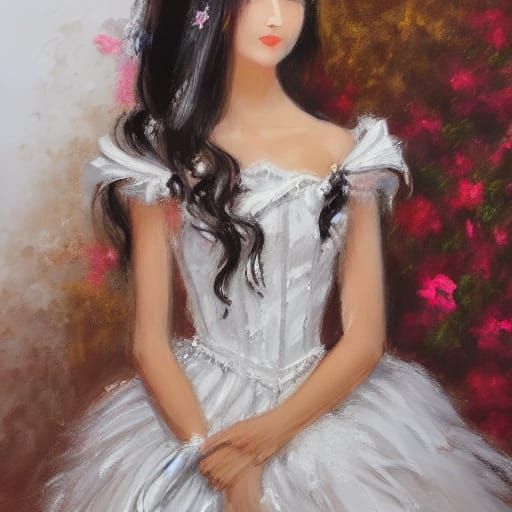 Expressive Portrait of a Creamy Shake Princess in Painterly ...