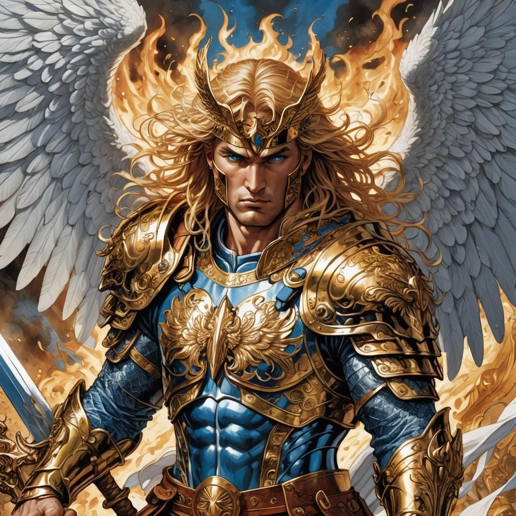 St. Michael in Comic Book Art Style