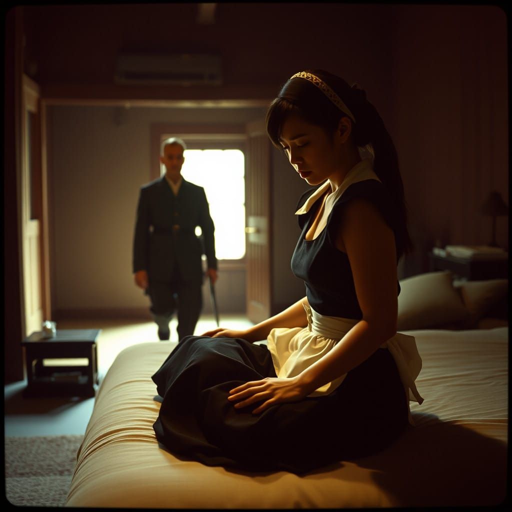 A Somber Moment in an Old Western Building