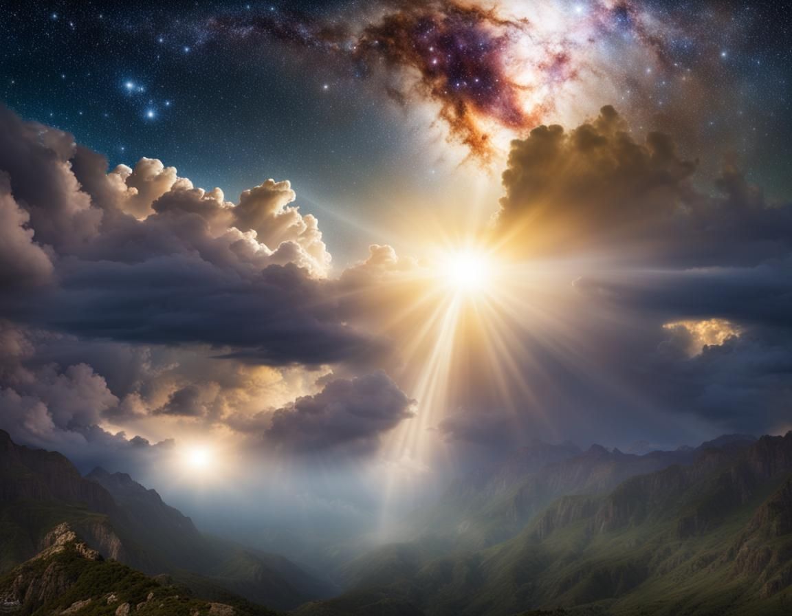 Divine Face in Milky Way Sunshine