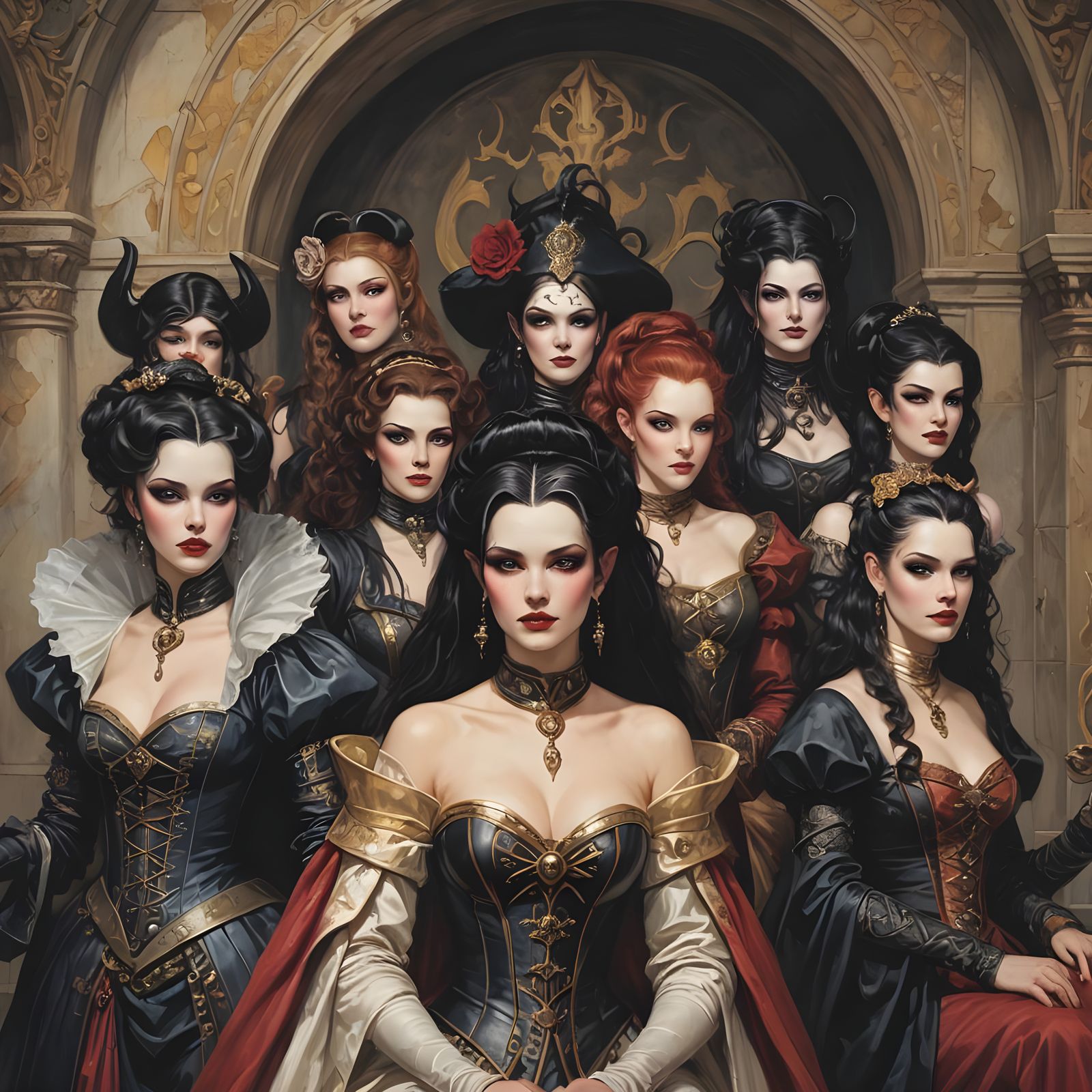 Courtesan and Countess in Dark Fantasy Style