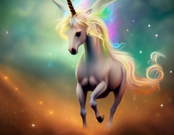 Wood Nymph Riding a Unicorn Digital Masterpiece