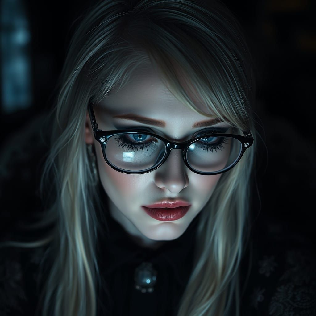 Sorrowful Gothic Beauty with Tears