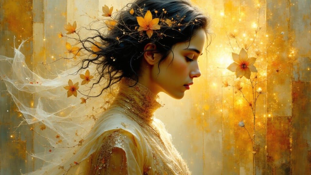 Ethereal Goddess in Opalescent Glow