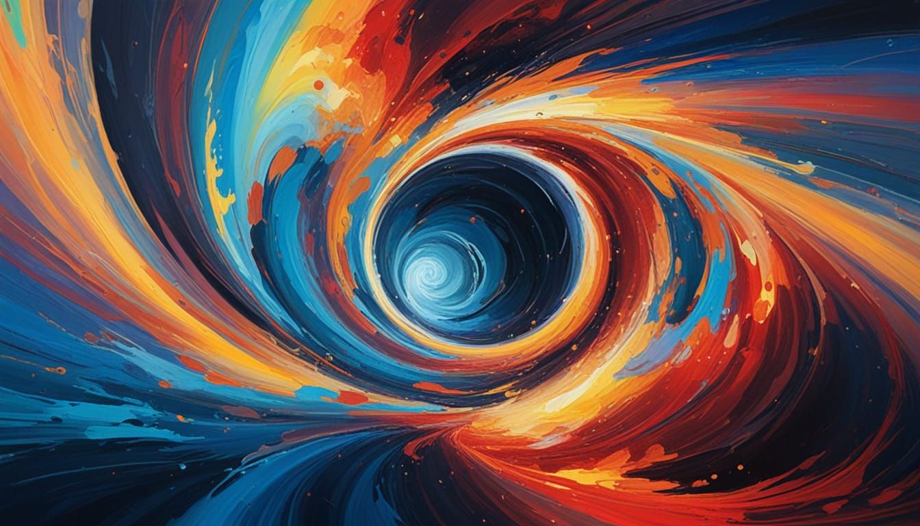 Infinite Vortex in Electric Blue and Gold