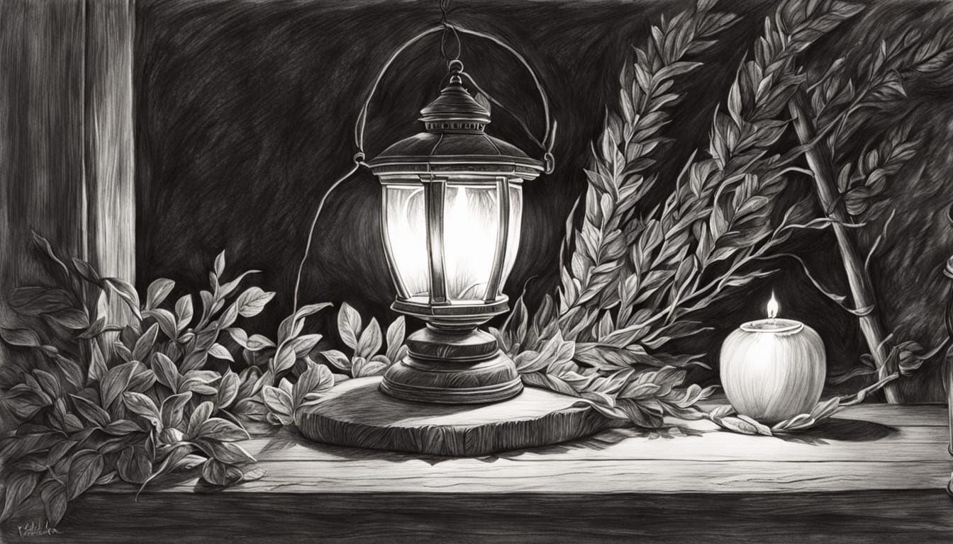 Hopeful Lantern Glows on a Dark Night