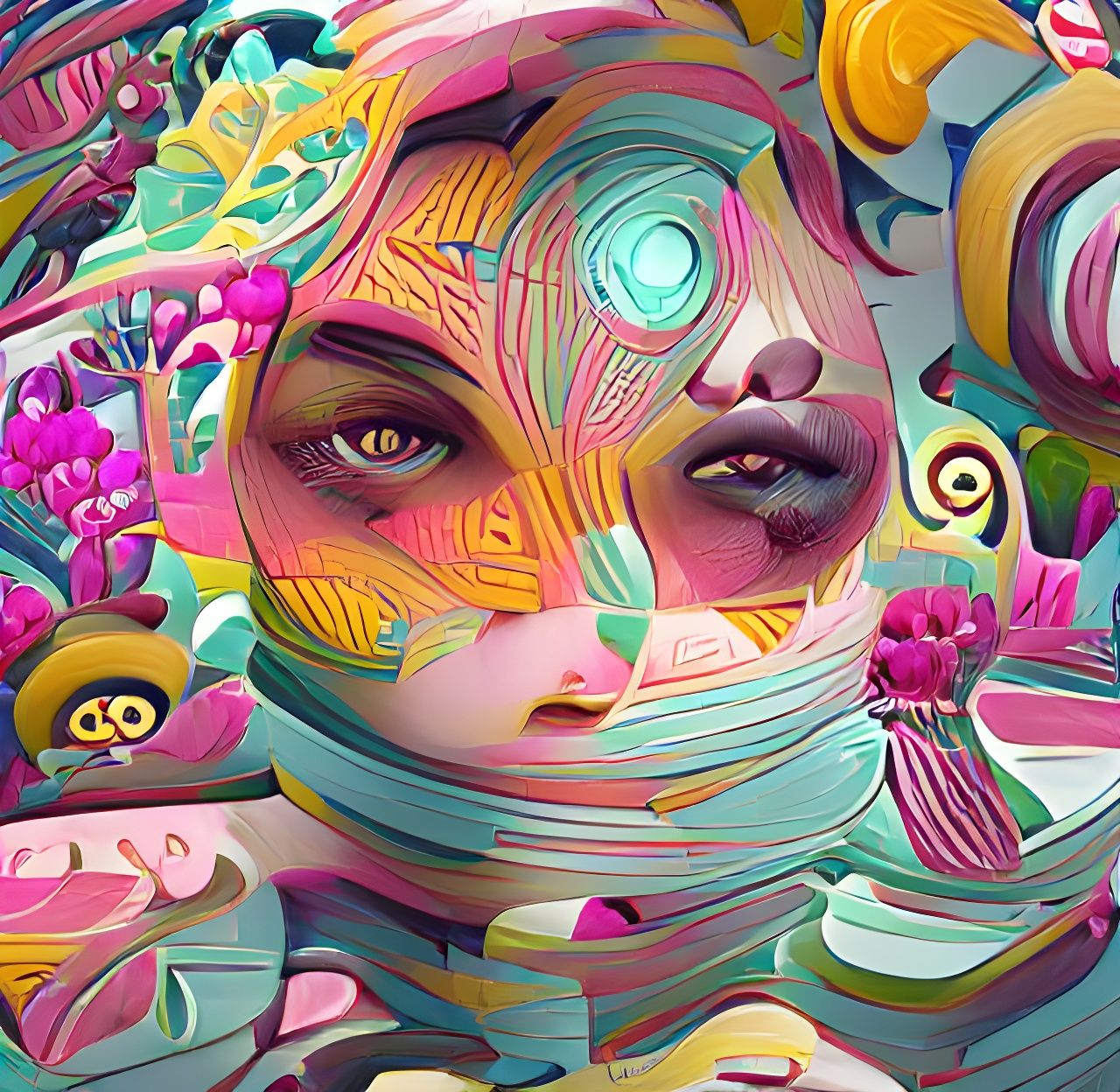 Amazonian Warriors in Psychedelic Jungle Art