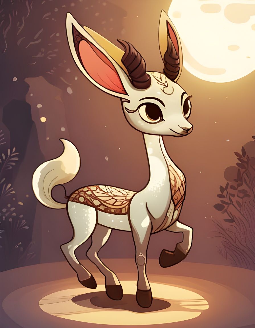 Adorable Gazelle in Storybook Style Concept Art