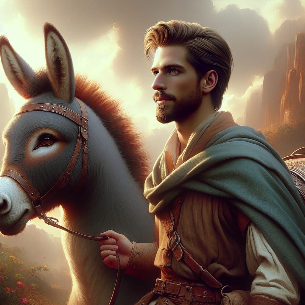 Prince on Donkey: Detailed Matte Painting
