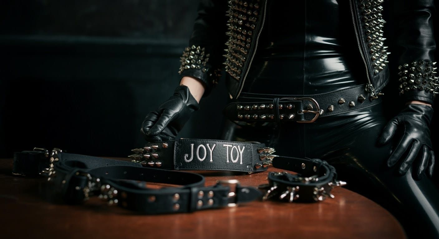 Hyperrealistic Portrait of a Woman in Latex and Leather