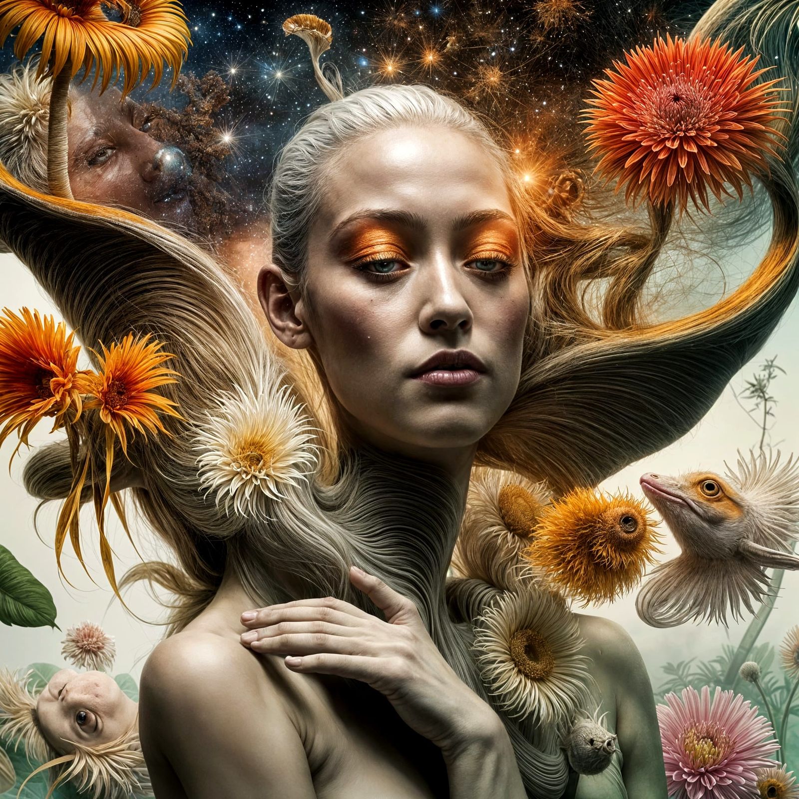 Exotic Portraits in Surreal Laboratory, Photorealistic Style