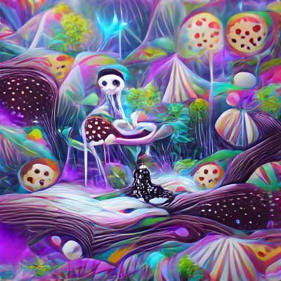 Jack Skellington in Psychedelic Astral Forest
