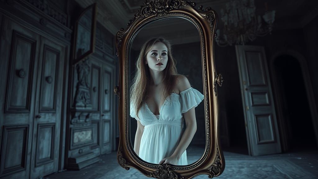 Woman trapped in a cursed mirror