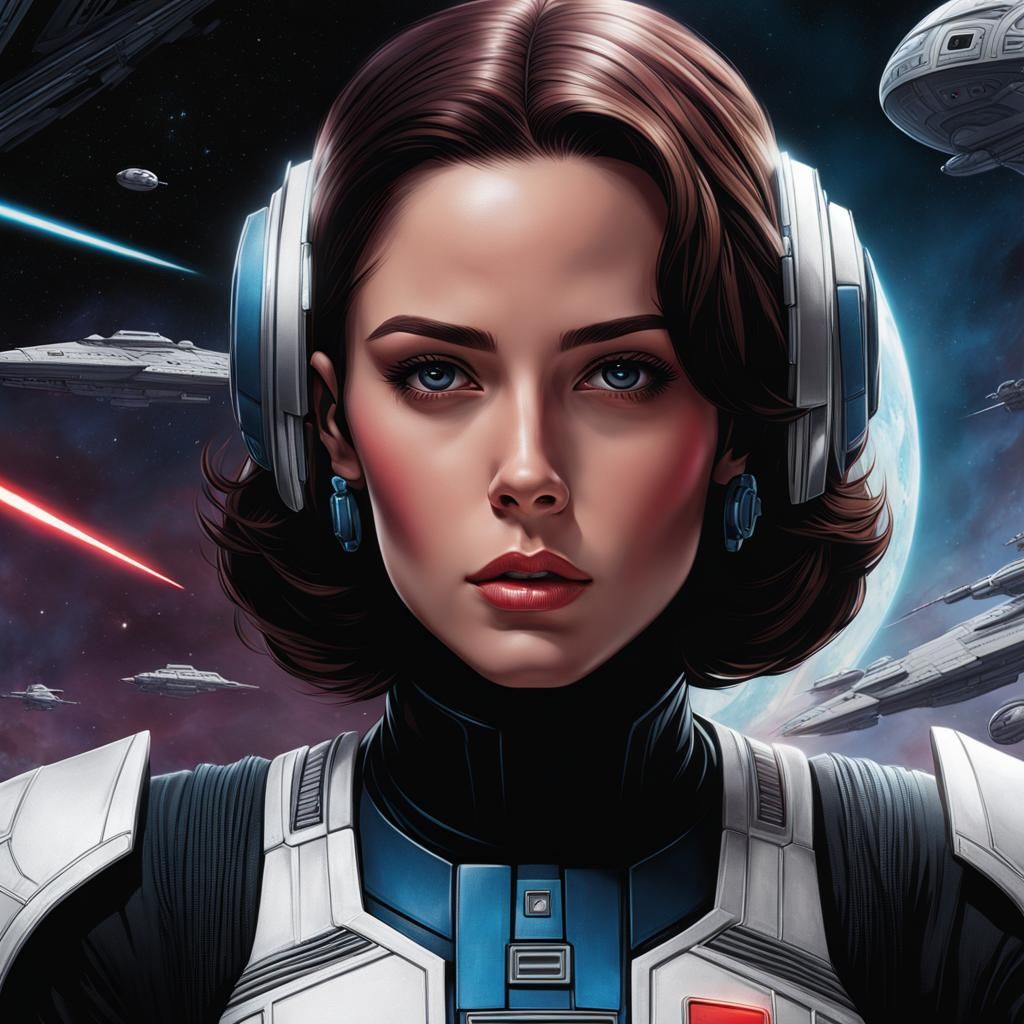 Space Opera Heroine Portrait in Dark Fantasy Style