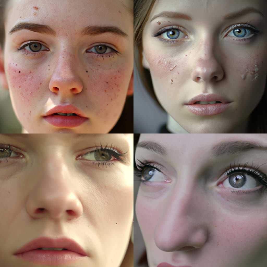 Cracked Porcelain Girl with Striking Eyes