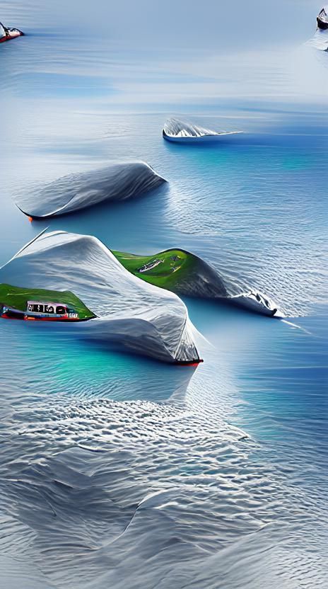 Melting Iceberg at Diomede Islands in Hyperrealism