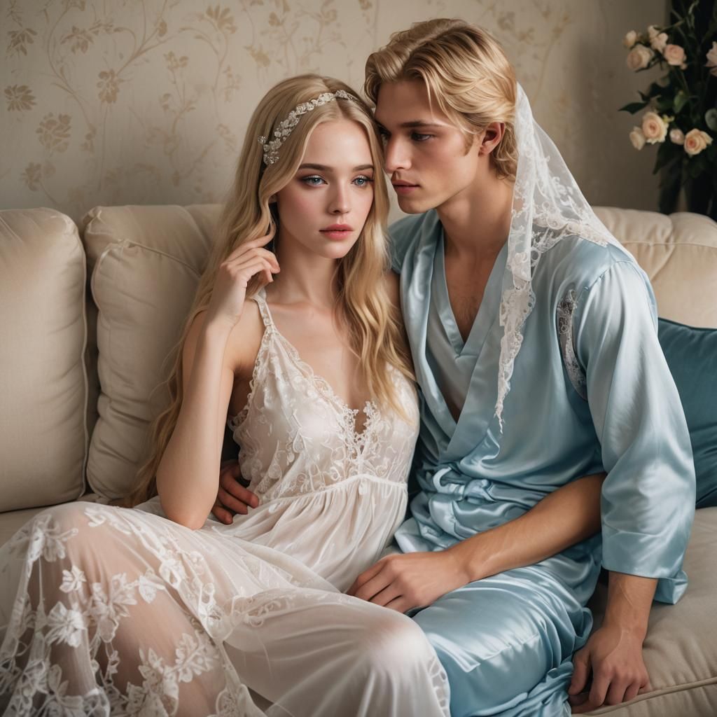 Boy in Lace Nightgown: Moody Cinematic Portrait