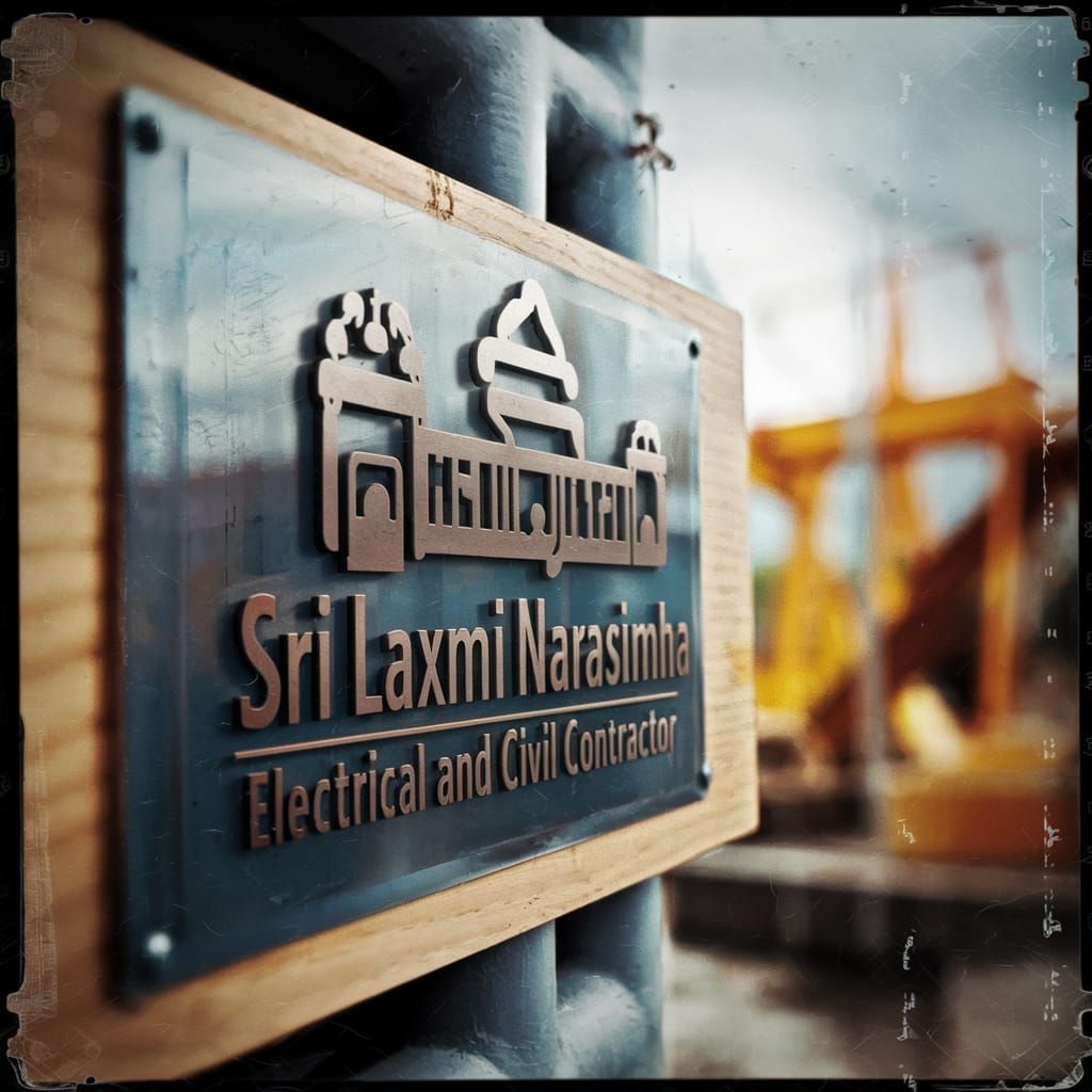 Industrial Logo with Metal Accents and Construction Machiner...