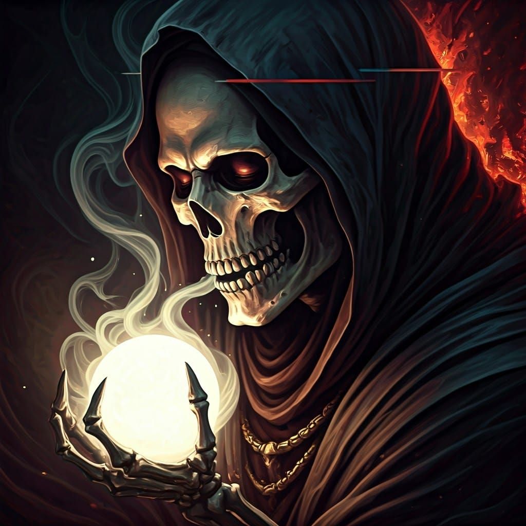 Death Devouring Light Orb with Glitch Effects