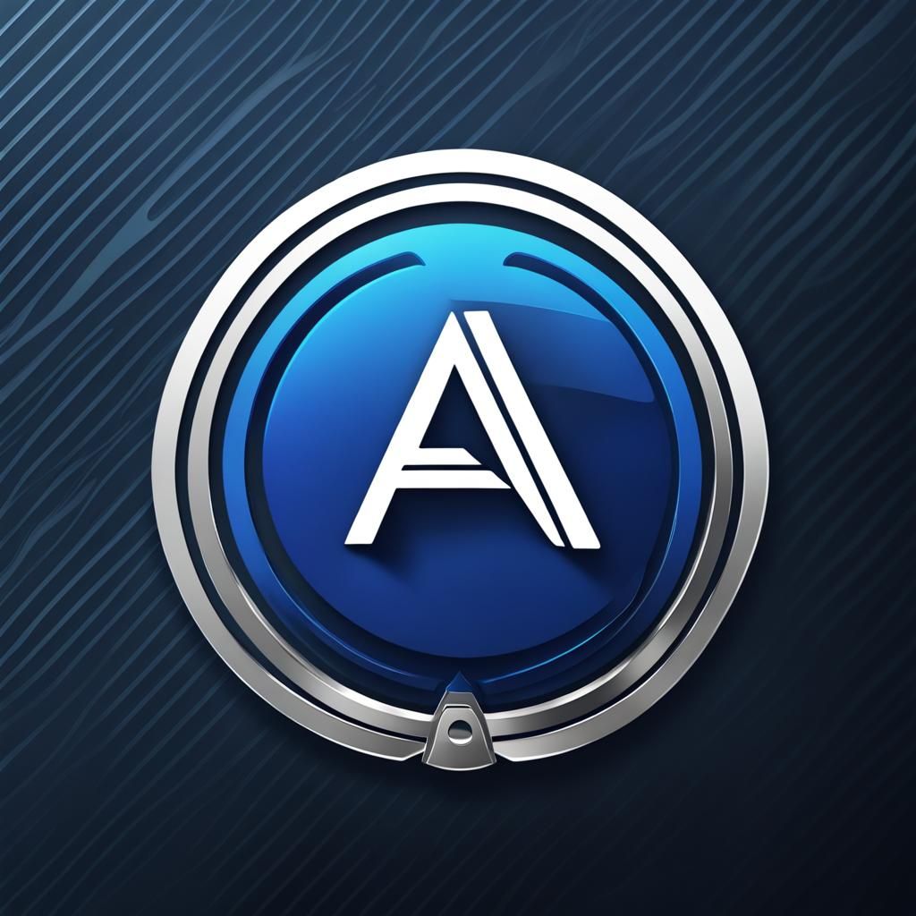 Auto Detailing App Logo in Blue, White, Silver