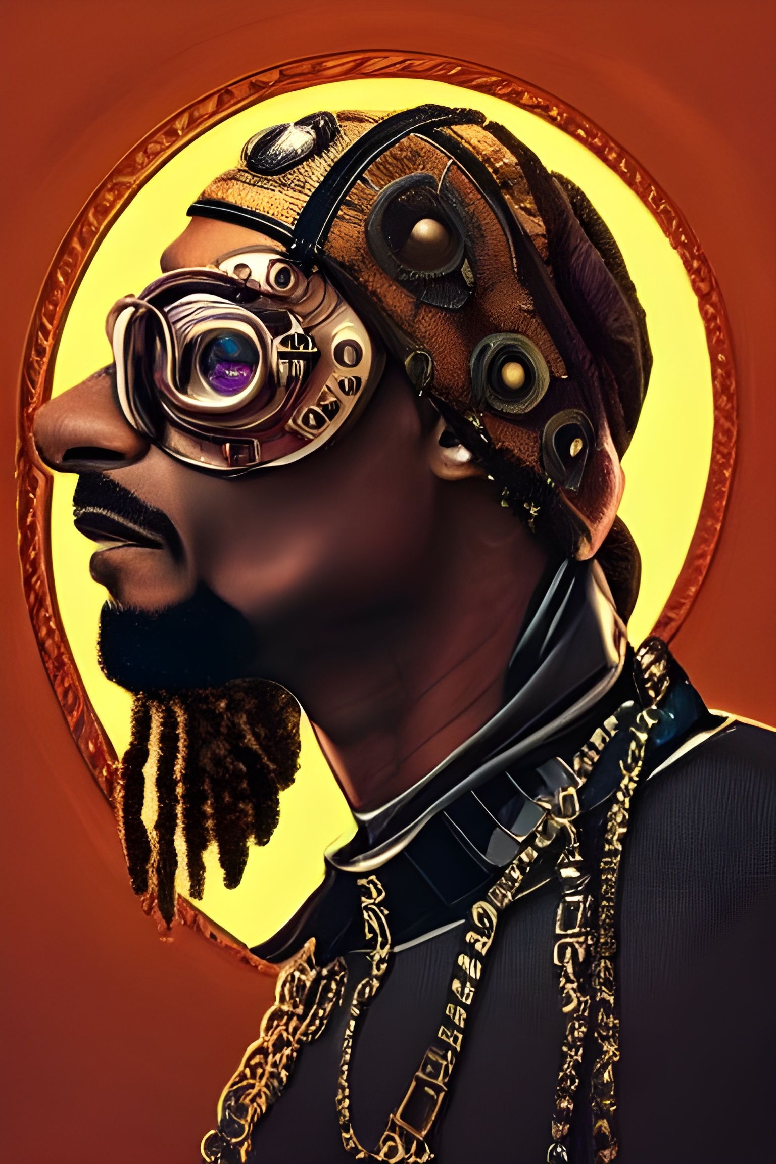 Steampunk Cyborg Portrait with Intricate Detail