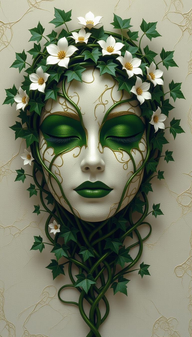 Living Nature Mask of Ivy and Light