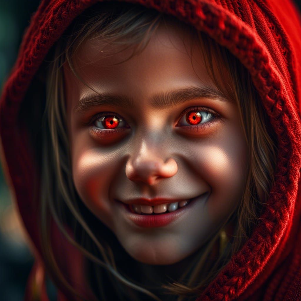 Hyperrealistic Portrait of a Smiling Girl