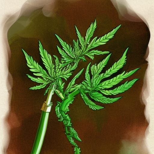 Detailed Matte Painting of Cannabis