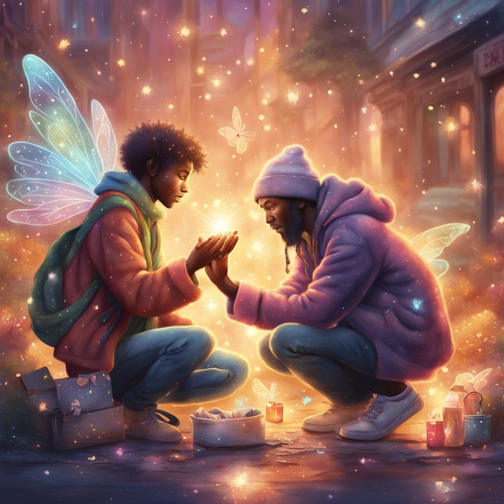 The Fairy Reaches out to a Homeless Man